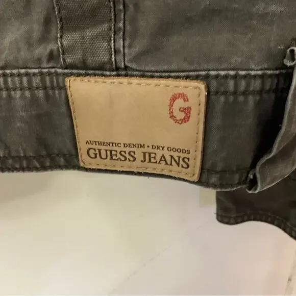 VTG Guess Jeans Brown Band/Military Flesh & Blood Jacket L Flawed Bikercore Punk - Picture 15 of 15